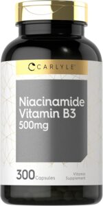 Carlyle Niacinamide 500mg Capsules | 300 Count | Vitamin B3 | Non-GMO & Gluten Free Supplement